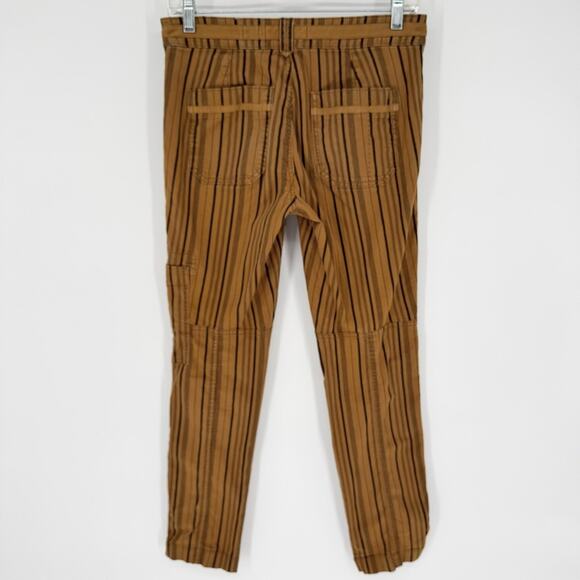 Anthropologie Hei Hei The Wanderer Striped Slim Cargo Pants Brown/Black Size 25 - Picture 10 of 13